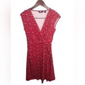 Lands' End Red Star Print Mini Dress XS (2-4)